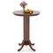 Costway 30” Round Bar Table with Rubber Wood Frame, Elegant Pedestal Base for Dining Room Espresso/Oak Gray